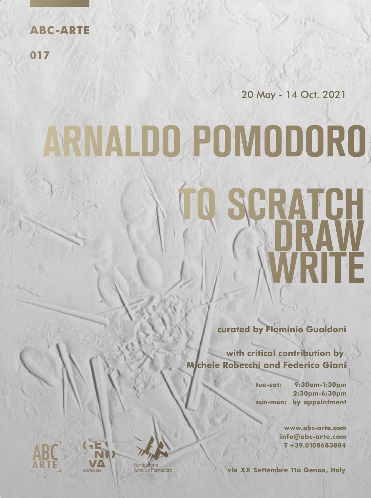 Opening Arnaldo Pomodoro. To scratch, draw, write