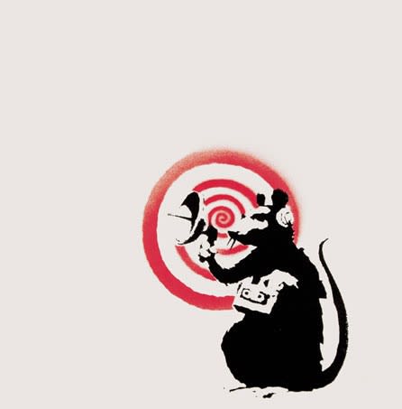 Banksy Radar Rat hand sprayed print