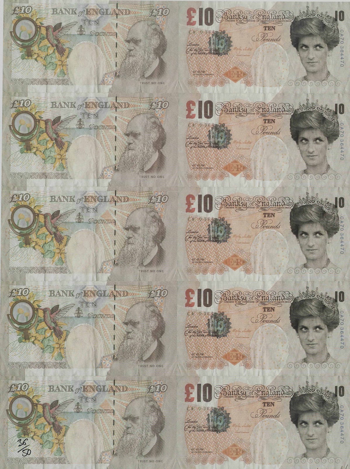 banksy di faced tenner meaning and for sale