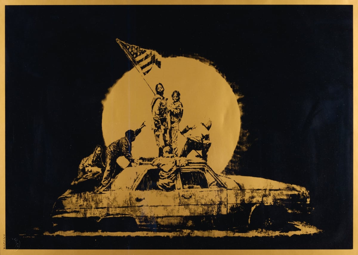 Banksy Gold Flags Print meaning