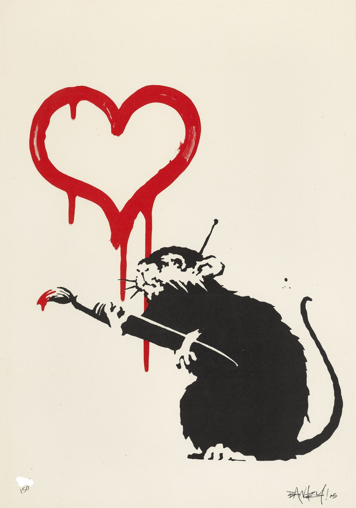 Banksy love rat print about
