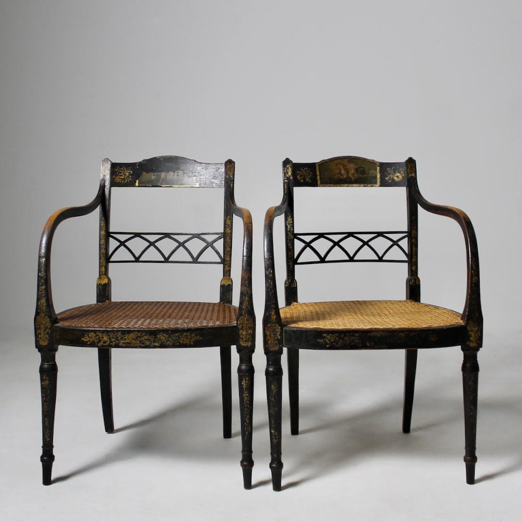 Fine Pair of English Regency Armchairs Fine Pair of English Regency Armchairs