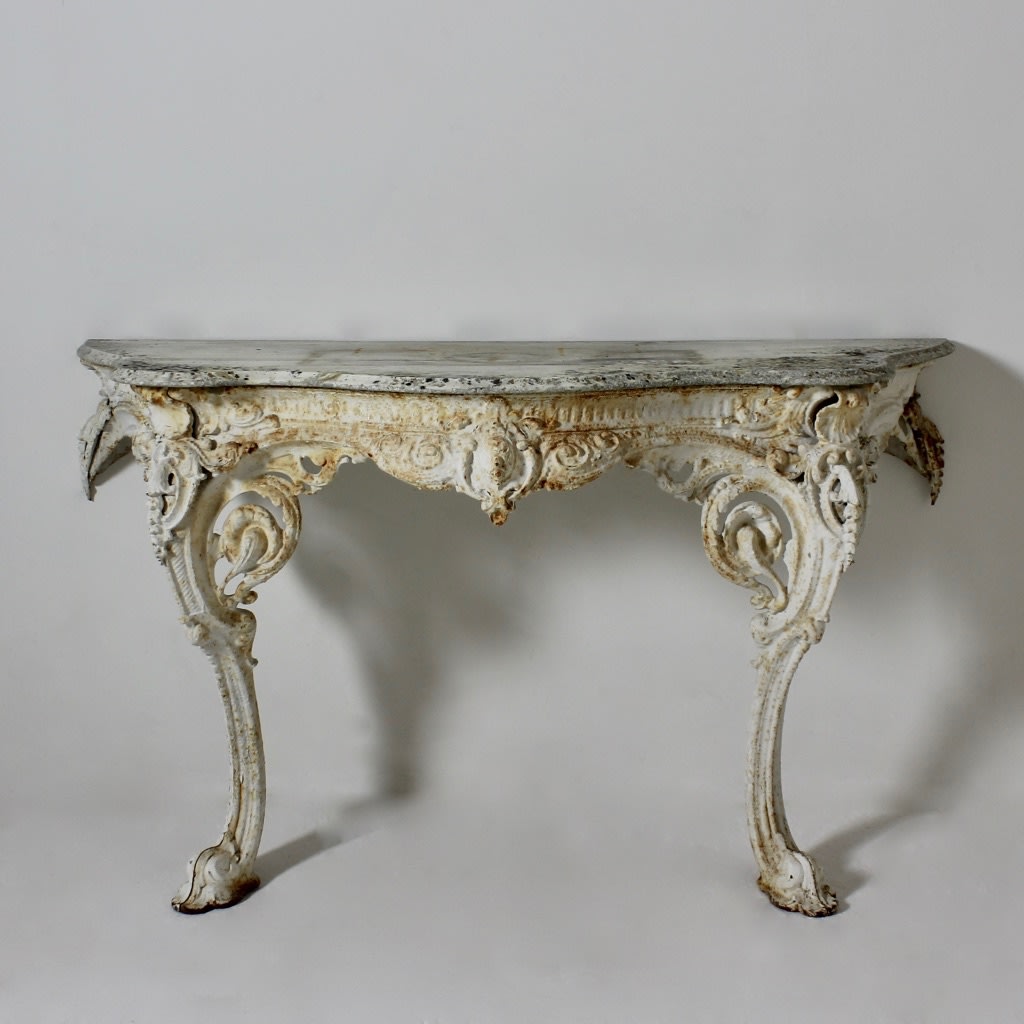 19th Century Cast Iron And Marble Console Table sold