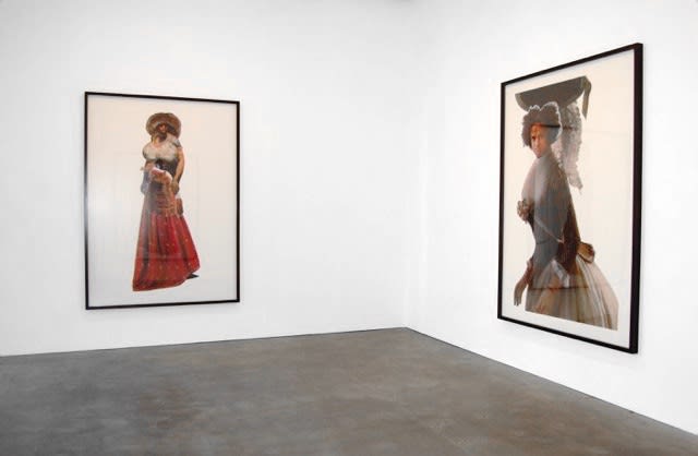 Installation view of two Marcia Kure works on view at Susan Inglett Gallery