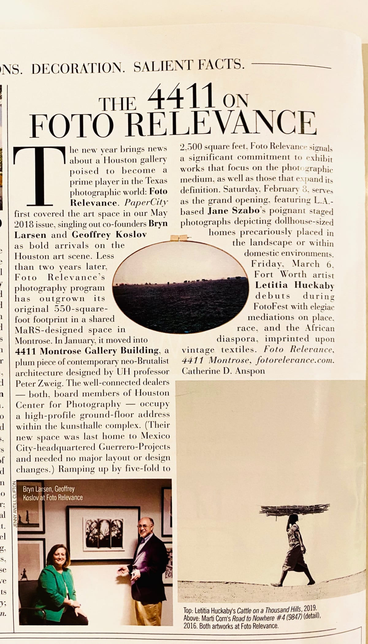 Foto Relevance featured in PaperCity February Issue