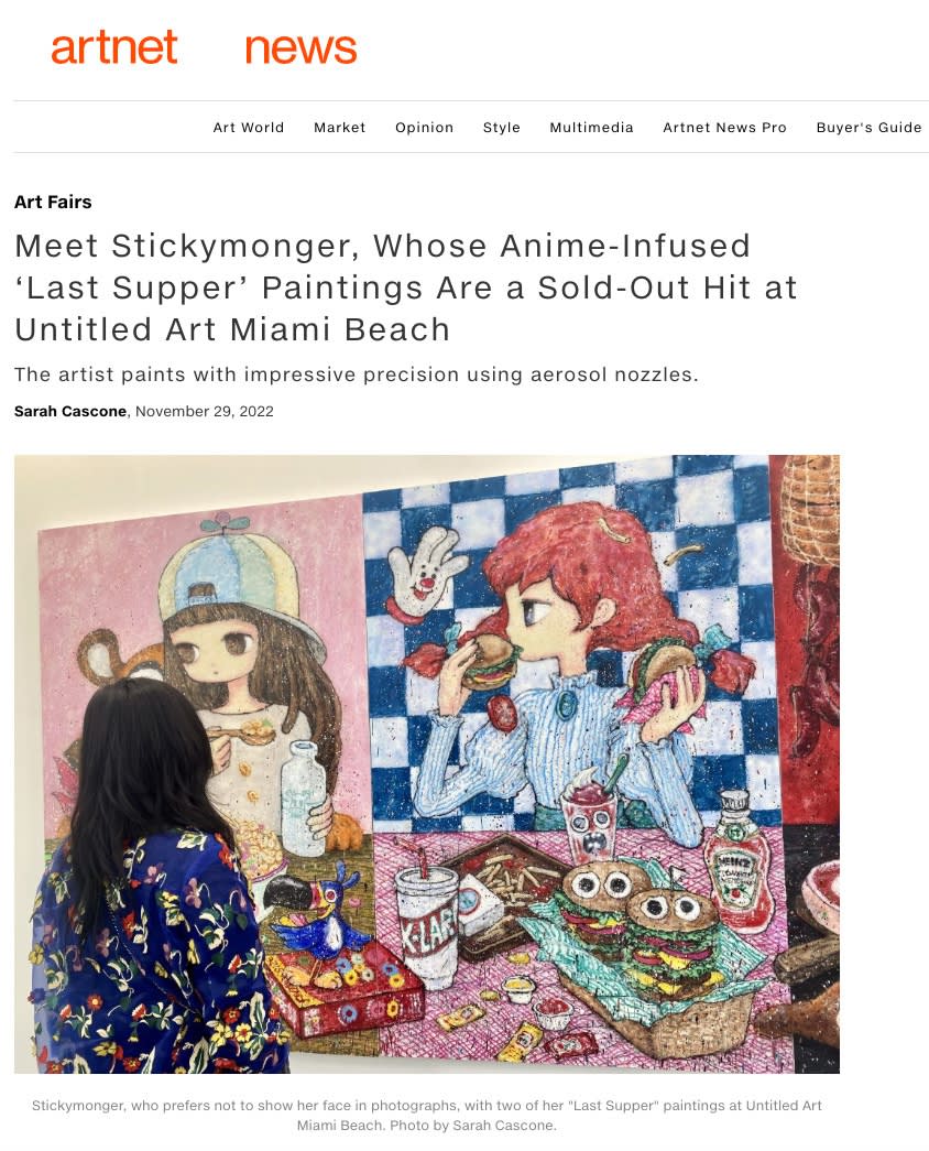 Meet Stickymonger, Whose Anime-Infused 'Last Supper' Paintings Are a  Sold-Out Hit at Untitled Art Miami Beach | Woaw Gallery