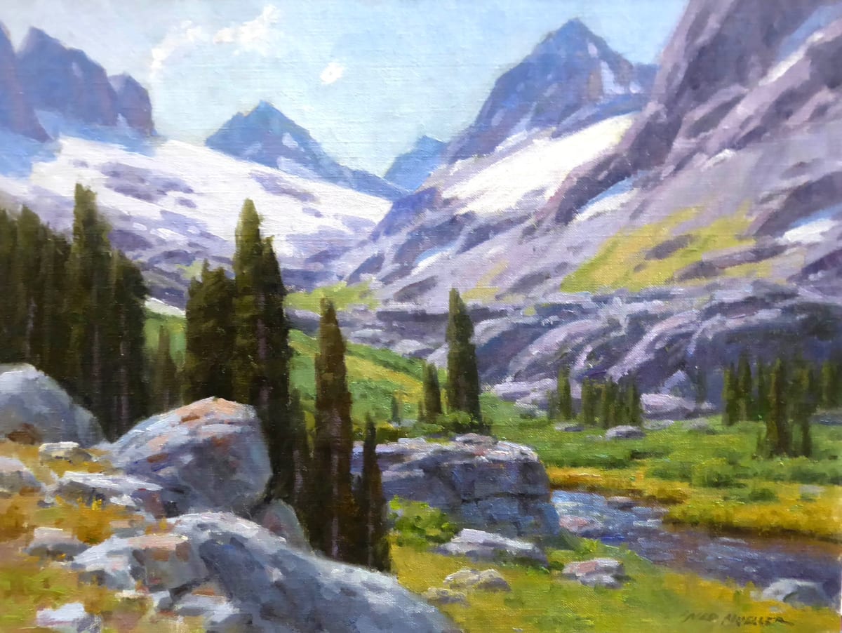 Painting in the Beartooth Mountains in Montana