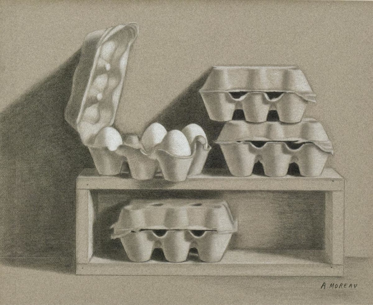 Lausanne & Geneva – Quatre boîtes à œufs dont une ouverte Aimée Moreau