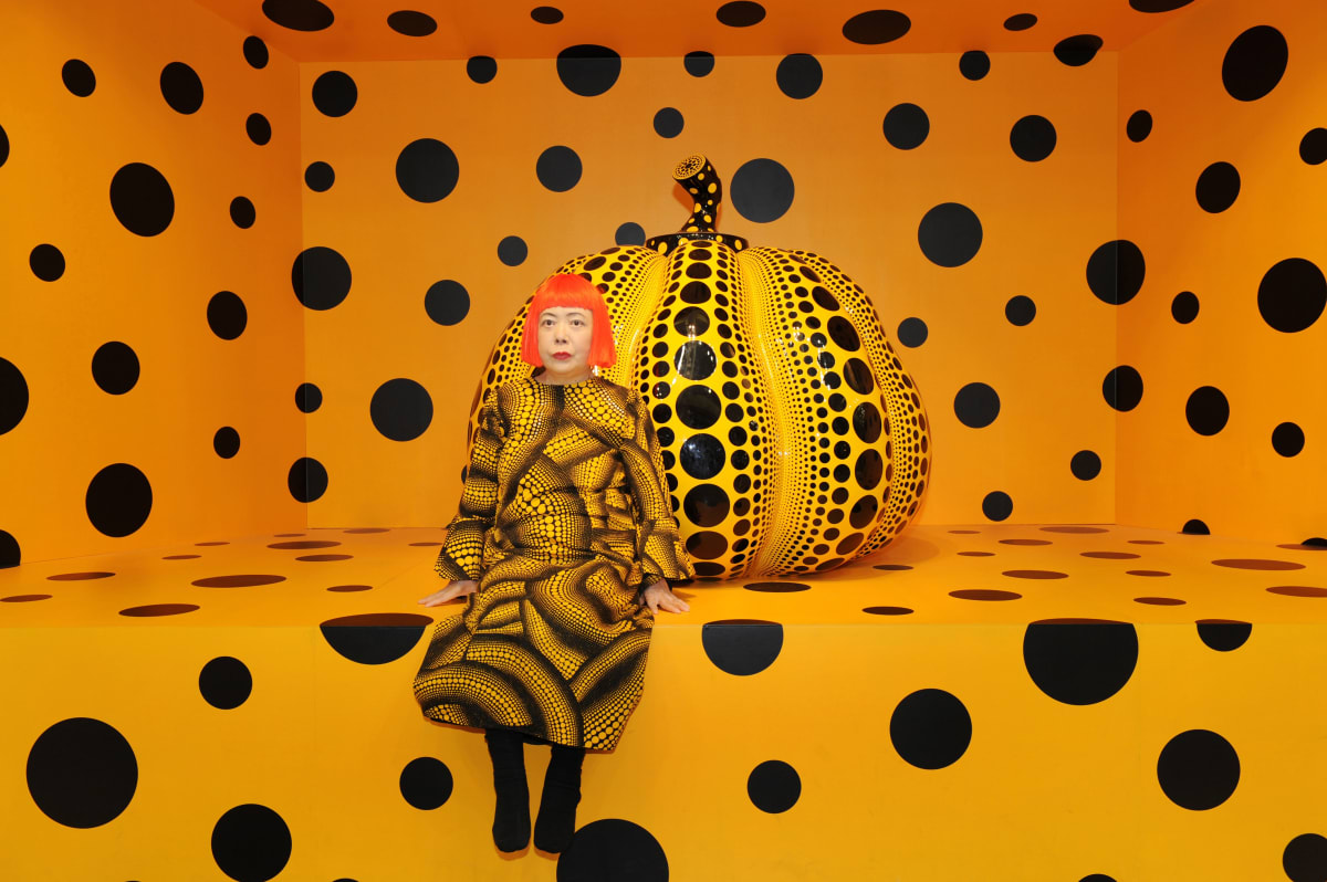 Yayoi Kusama Pumpkin Cast Resin Figure Yellow