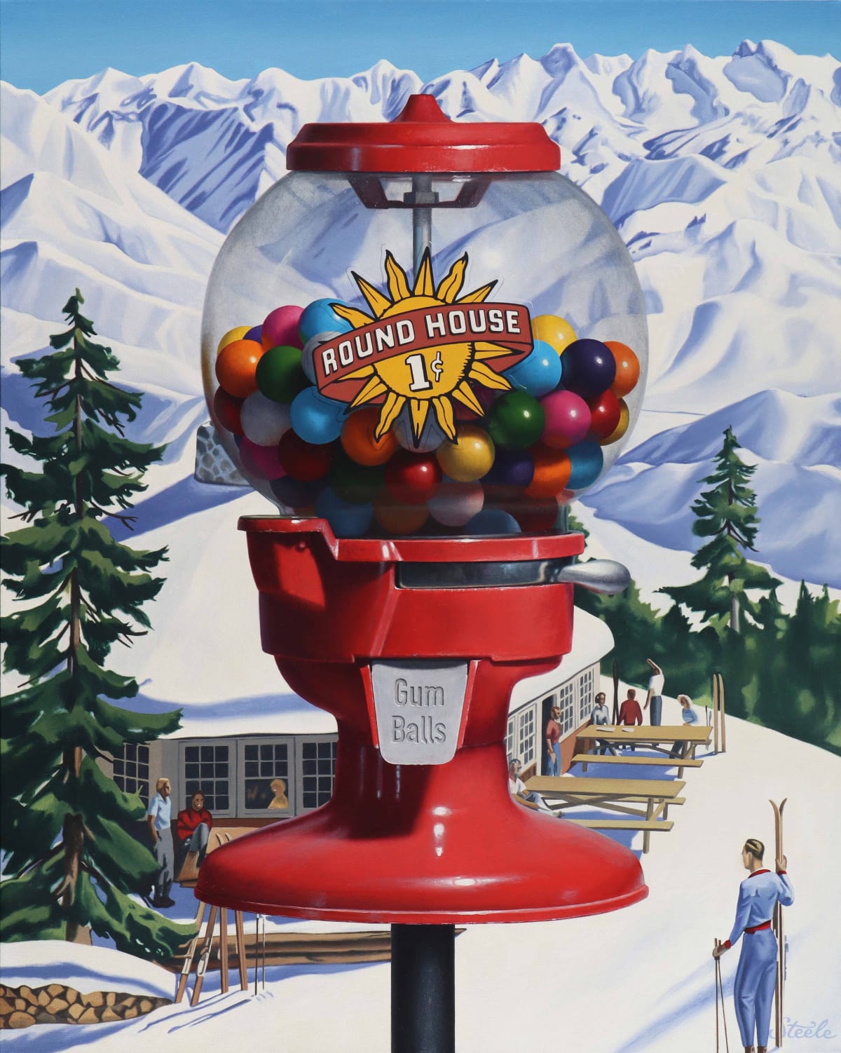 Ben Steele round house vintage style with gum ball machine buy at Gilman Contemporary