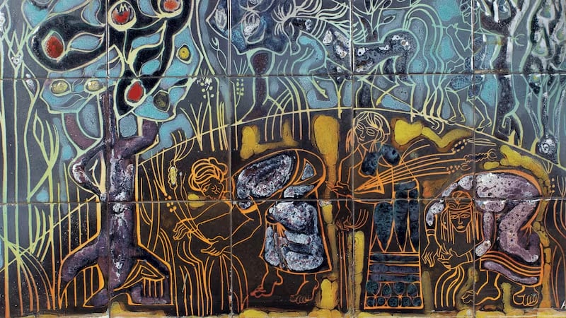 Agriculture (1964) by Tunisian-French artist Fela Kefi is part of Horizon in their Hands, an exhibition that highlights women Arab artists. Photo: Barjeel Art Foundation