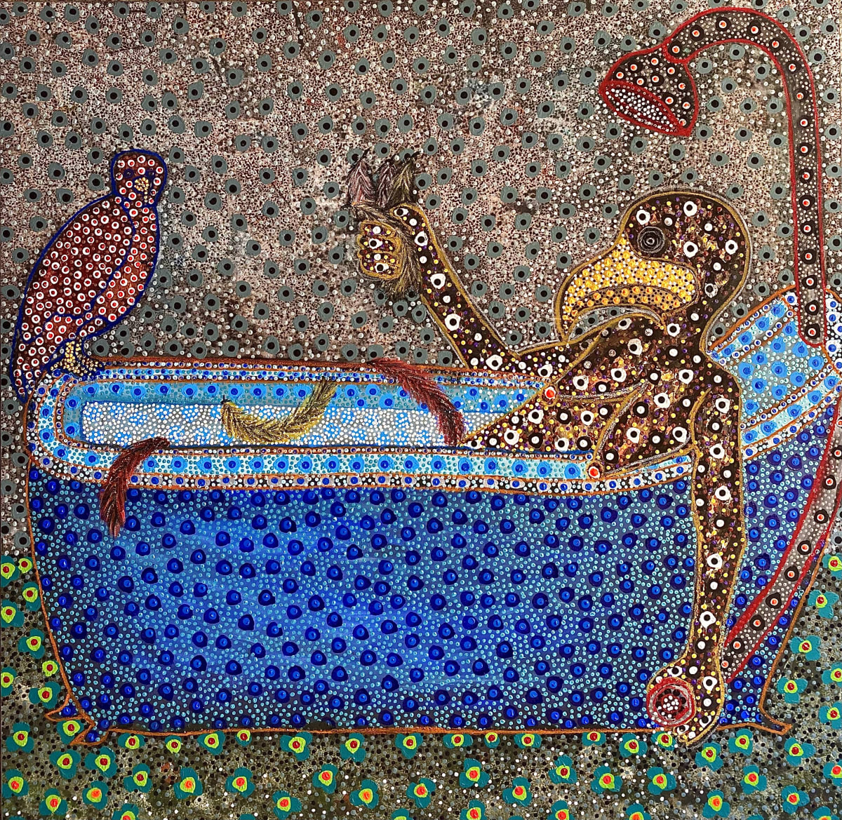 Ousmane Niang - Baignoire, 2021 - 140x140cm