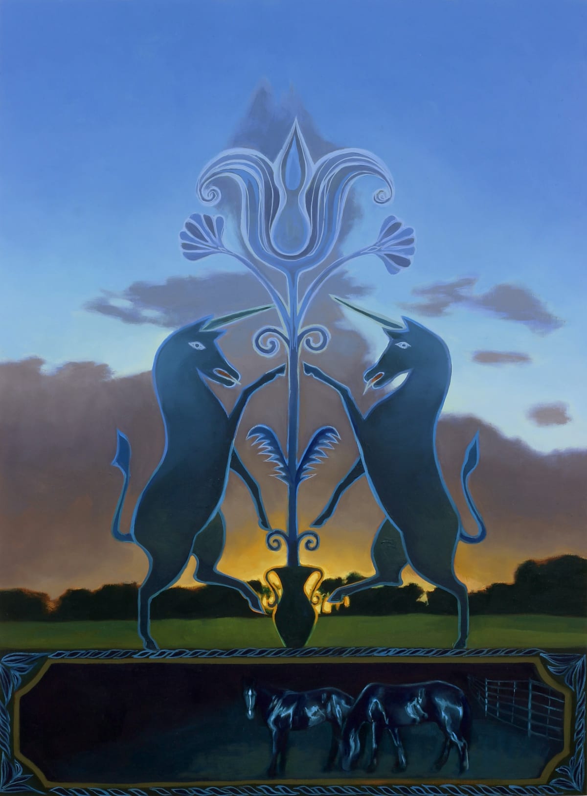 Audrey Bialke b. 1991 In All Weather, 2025 Oil on cradled panel 16 x 12 x 1.5 in (ABI001)