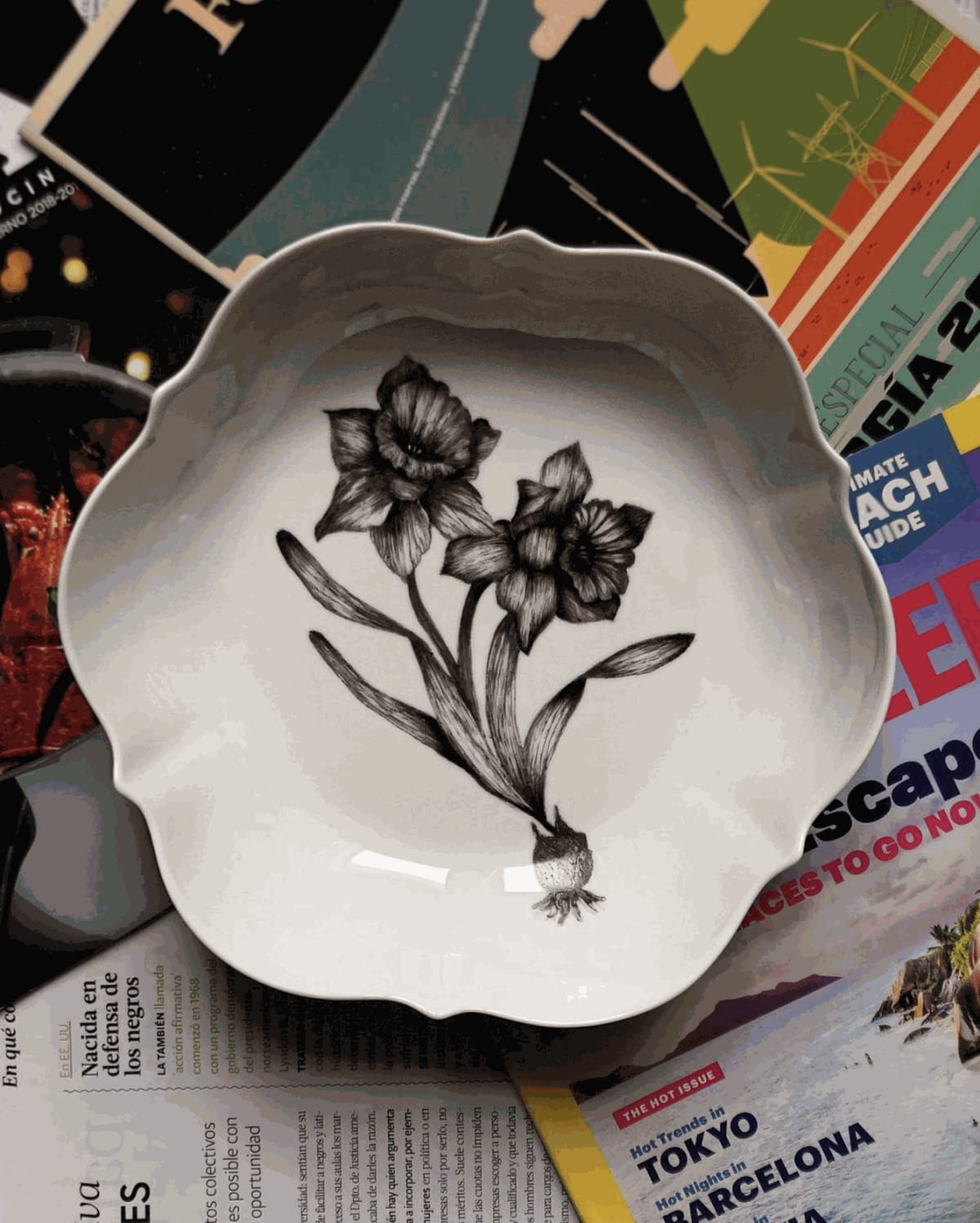 Clase de pintar sobre porcelana