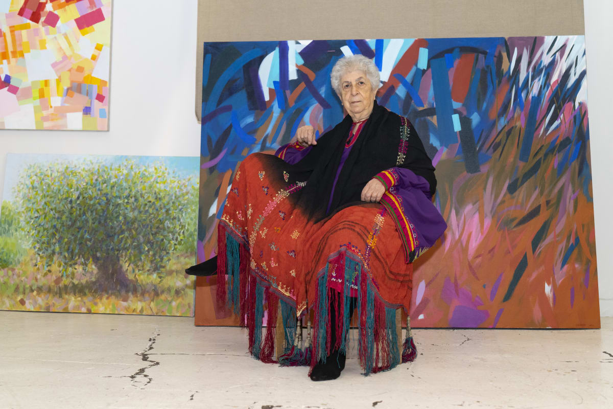 Bonhams : Samia Halaby (Palestine, née en 1936) I can see