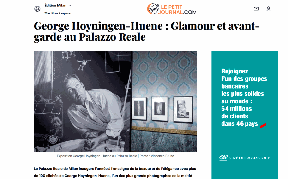 George Hoyningen-Huene : Glamour et avant-garde au Palazzo Reale