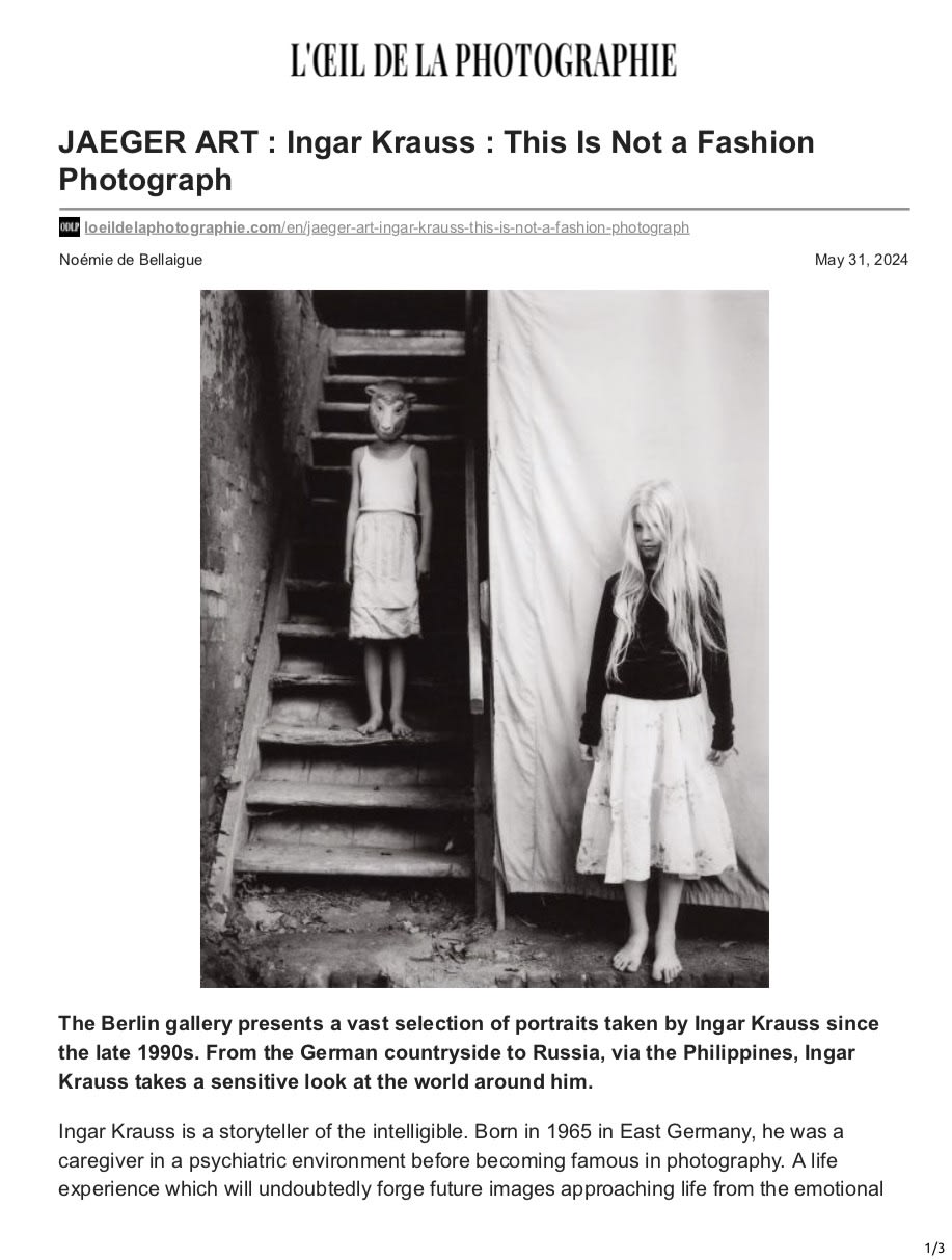 Ingar Krauss : This Is Not a Fashion Photograph