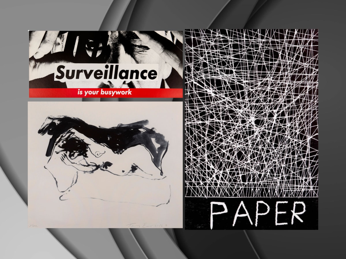 In Monochrome, Barbara Kruger, Tracey Emin, and David Shrigley