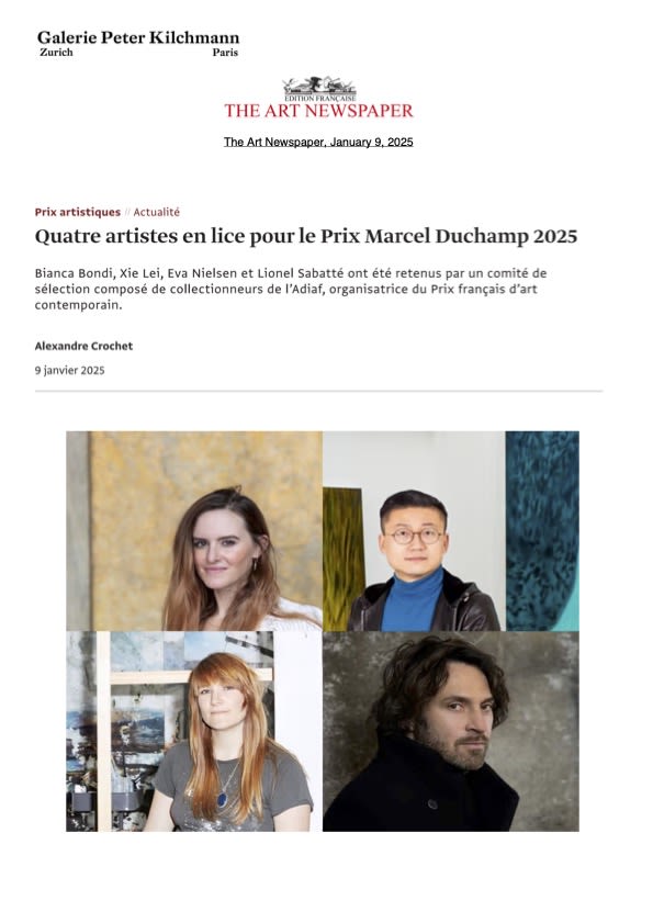 Eva Nielsen Nominated for the Marcel Duchamp Prize 2025