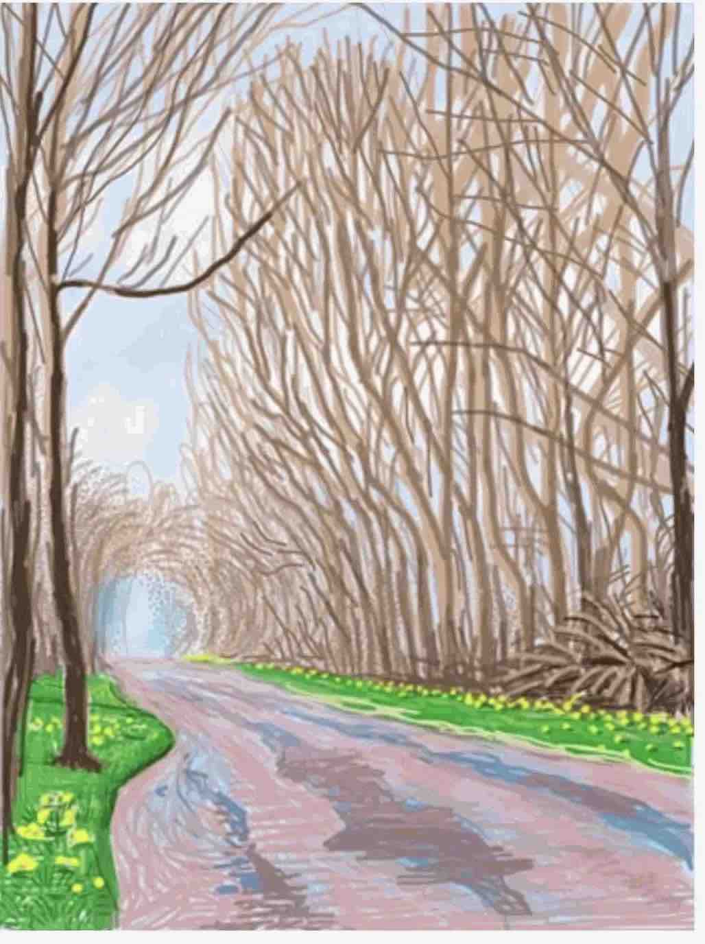 Buy or sell David Hockney, The Arrival of Spring in Woldgate, East Yorkshire, 1 April 2011, iPad drawing