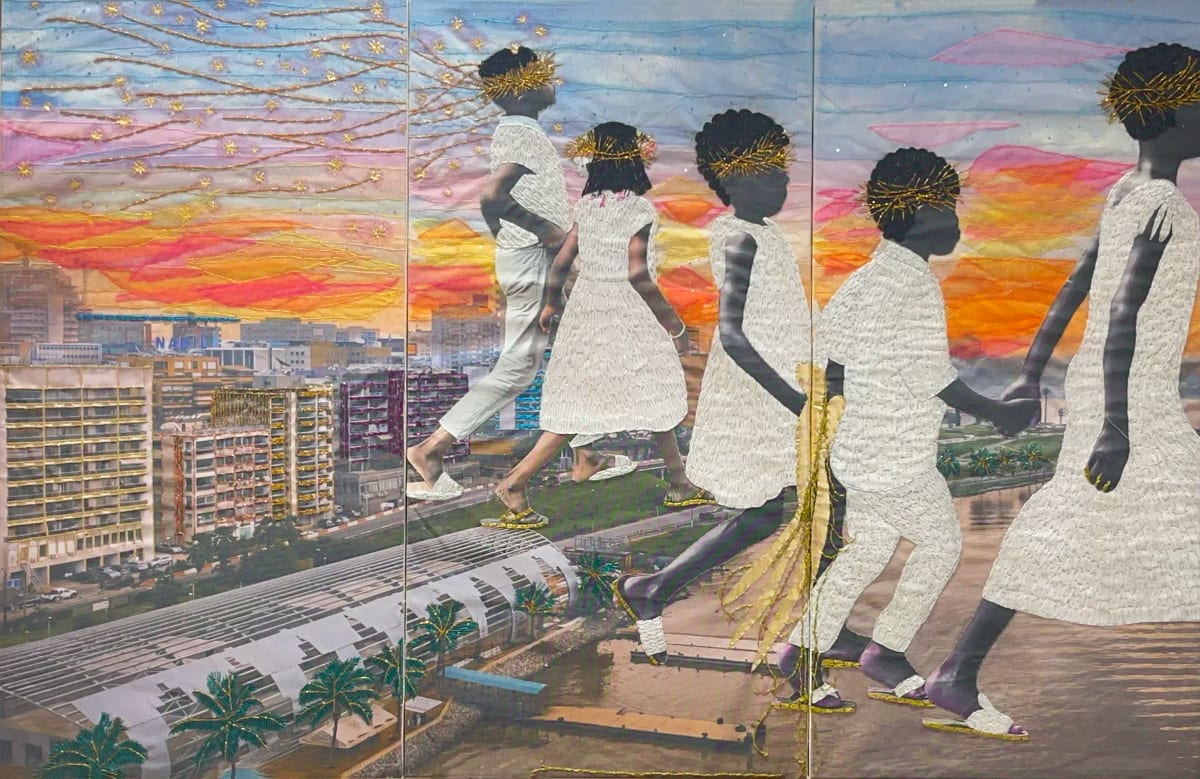 Embroidered photograph by Joana Choumali. Your Dreams Aren't Only for You. GALERIE FARAH FAKHRI. Abidjan. West Africa