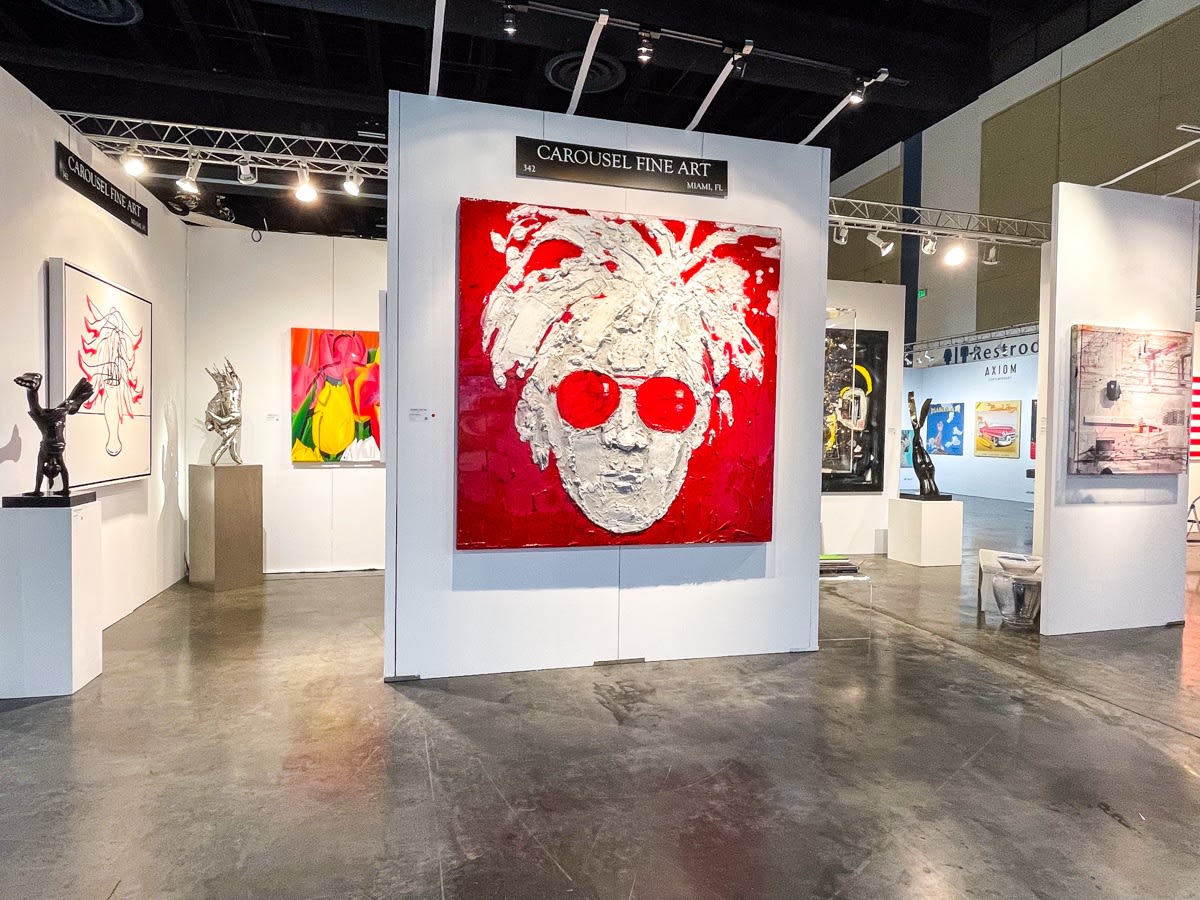 Carousel Fine Art's booth at the Palm Beach Show art fair, 2022.