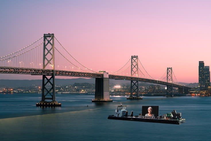 Shimon Attie: Night Watch on the SF Bay and Oakland Estuary 2021