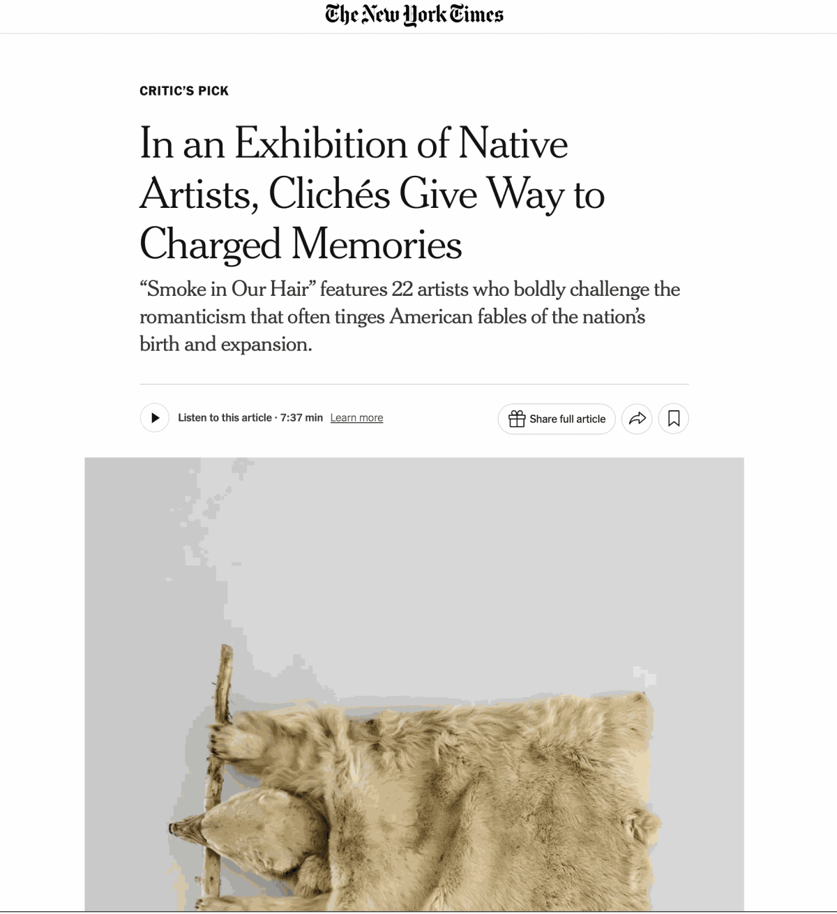 Marie Watt on the New York Times