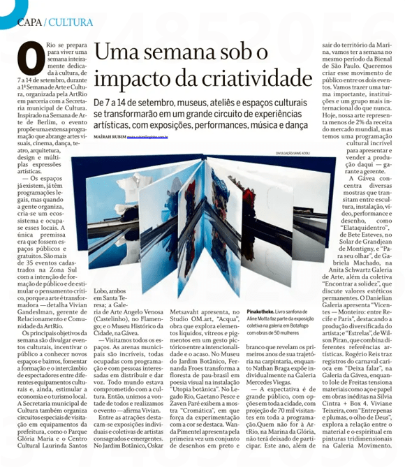 Rio Will Host Its First Art and Culture Week as Part of ArtRio
