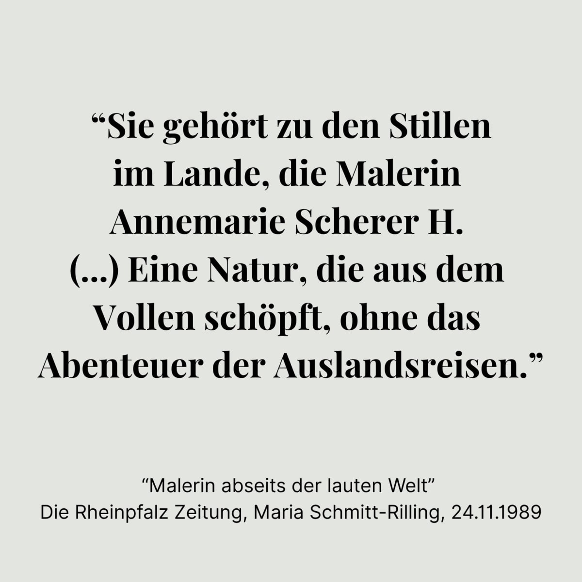 Malerin abseits der lauten Welt