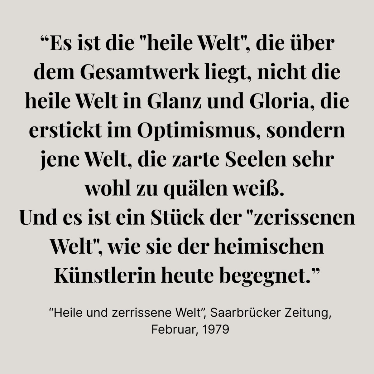 Heile und zerrissene 'Welt'