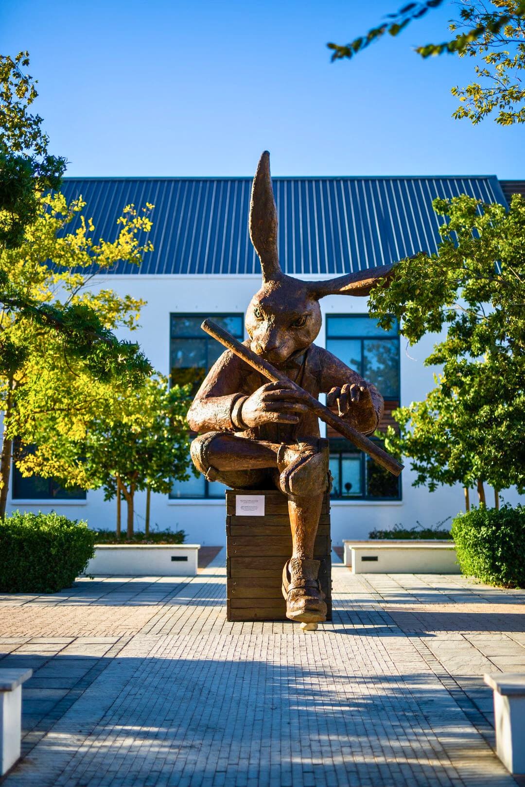 Rabbit With Flute Monumental Public Sculpture by Carol Cauldwell