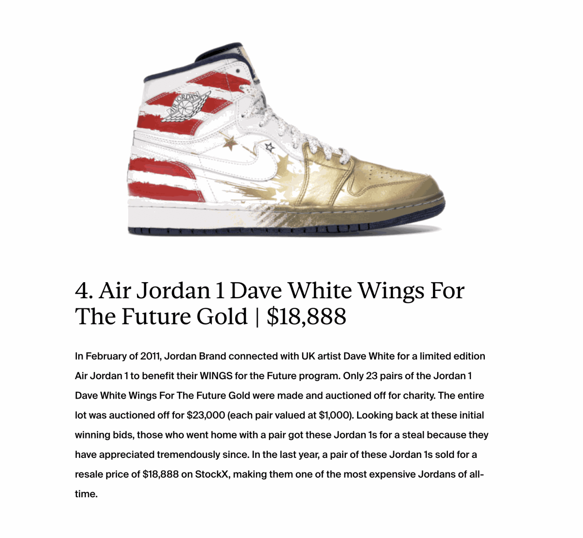 Dave white wings top for the future gold