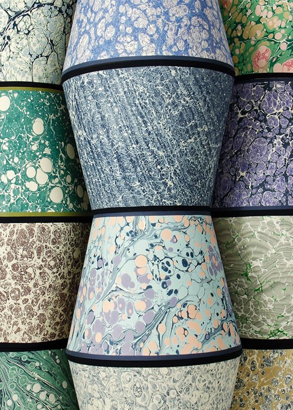 Marbled paper lampshade on sale
