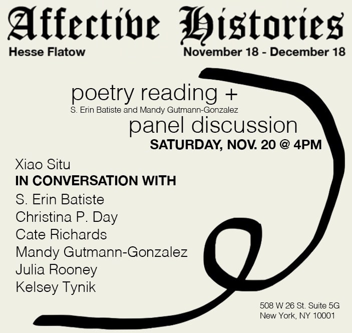 Affective Histories: Poetry Reading and Artist Panel Discussion