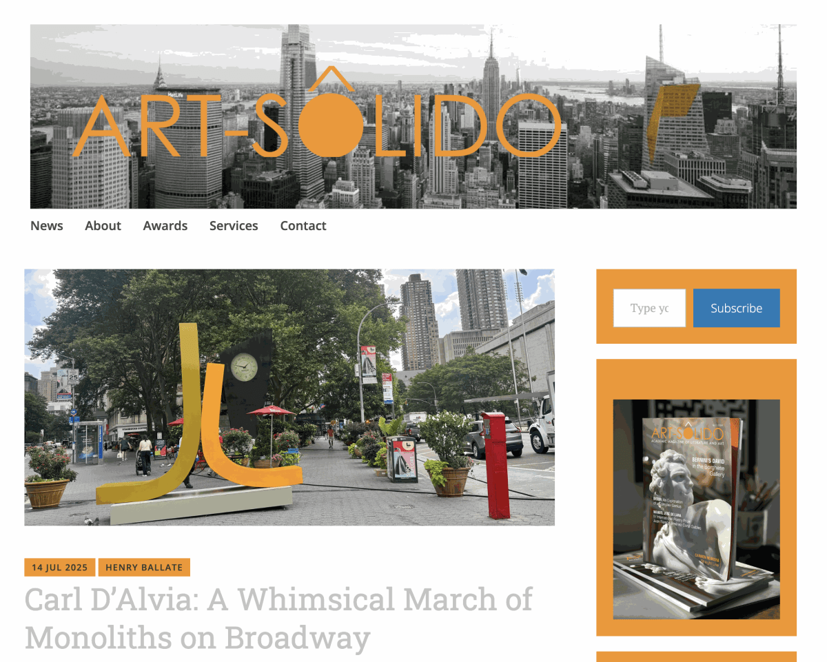 Car D'Alvia in 'Carl D’Alvia: A Whimsical March of Monoliths on Broadway', Written by Henry Ballate for Art-Sôlido July 14,...