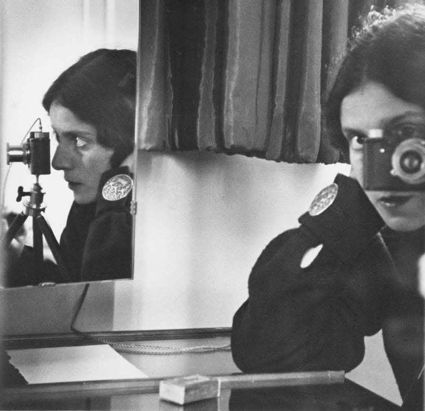 cover of Ilse Bing book with Ilse Bing's self portrait with leica illustrated