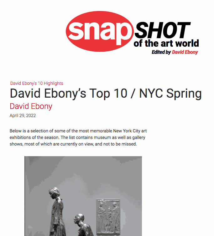 David Ebony's Top 10 NYC Spring Exhibitions