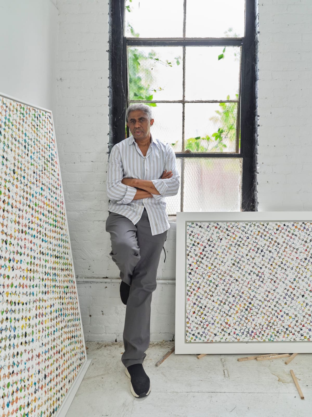 Mirror Made From Old Japanese Ceramic Tiles (46 x 61cm)