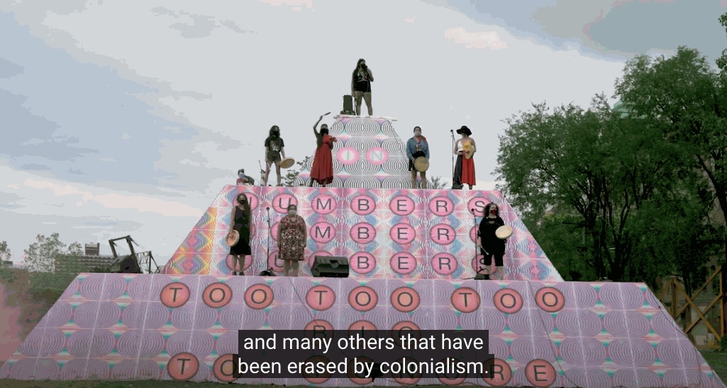 IKC's Land Acknowledgment Atop Jeffrey Gibson's Monument at Socrates Sculpture Park