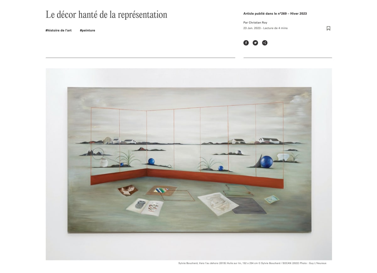 Sylvie Bouchard: Exhibition review in Vie des Arts