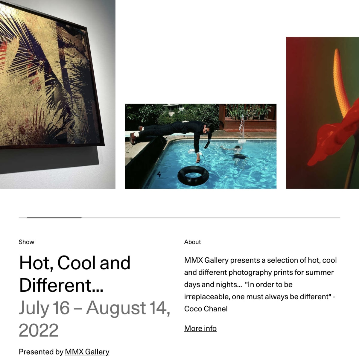 A selection of MMX Gallery prints available on Artsy, images of the artworks, photography, colourful, summer vibes