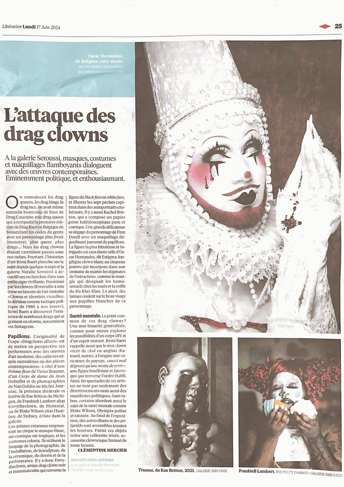 L'attaque des drag clowns , Liberation - Clémentine Mercier