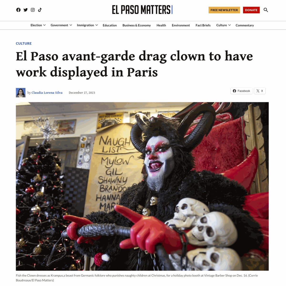 El Paso avant-garde drag clown to have work displayed in Paris, El paso matters - Claudia Lorena Silva