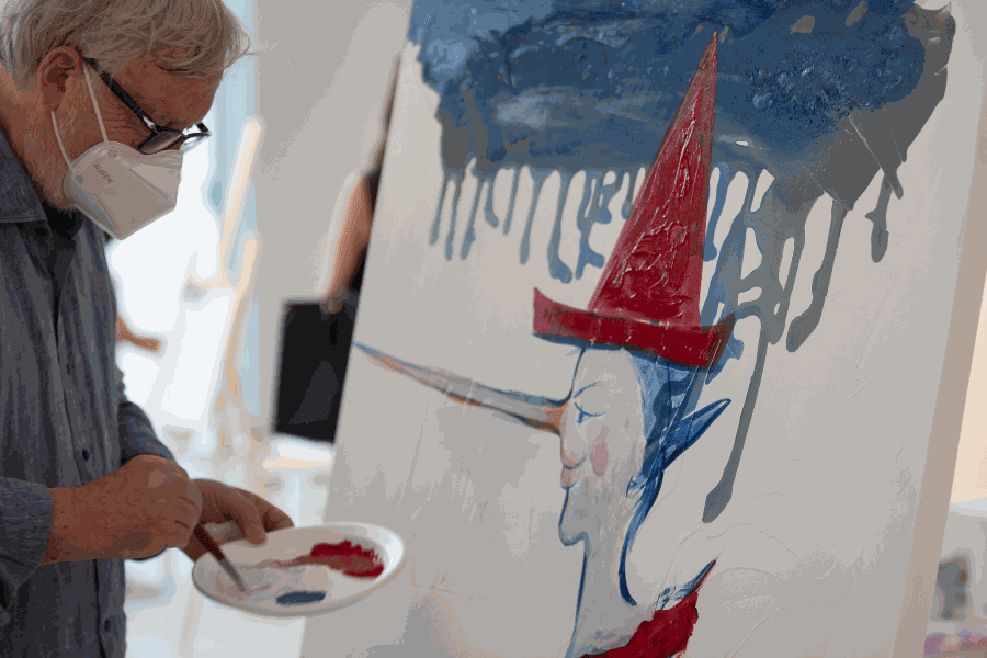 Painting pinocchio with Antonio Nocera