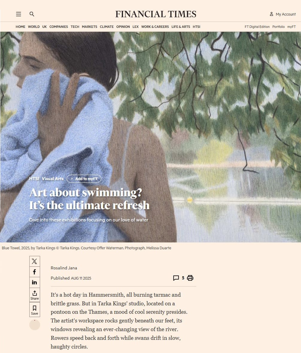 Tarka Kings' new exhibition is featured in the Financial Times
