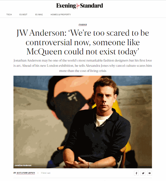 JW Anderson to curate On Foot art dialogue at Mayfair gallery Offer Waterman