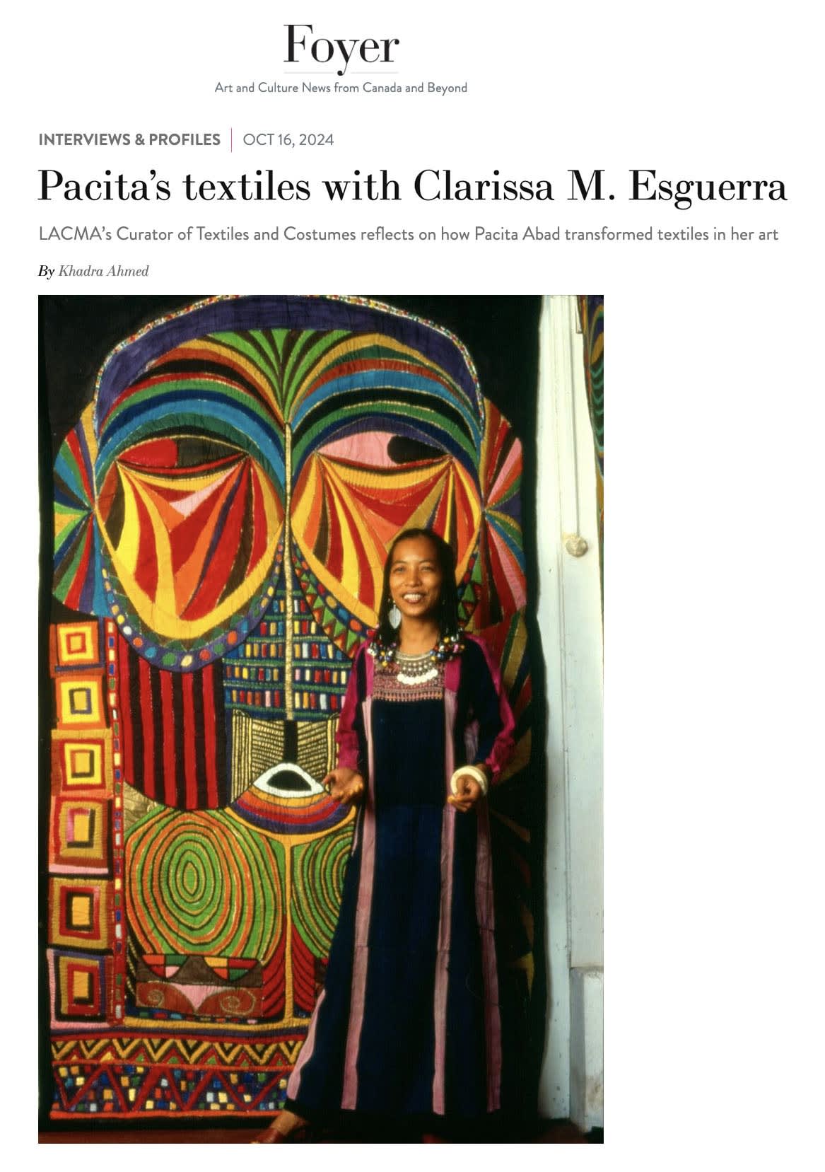 Pacita’ s textiles with Clarissa M. Esguerra