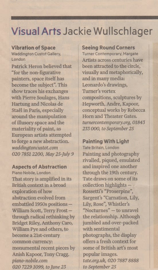 Jackie Wullschlager reviews Aspects of Abstraction