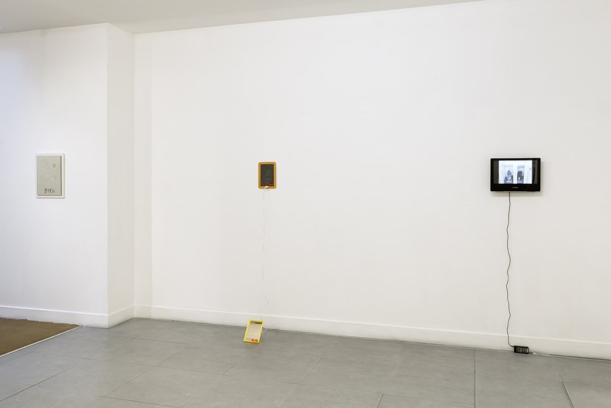 Installation view "Robert Filliou: Hony Soit Qui Mal Y Pense" at Richard Saltoun Gallery, London (5 Dec 2014 - 30 Jan 2015).